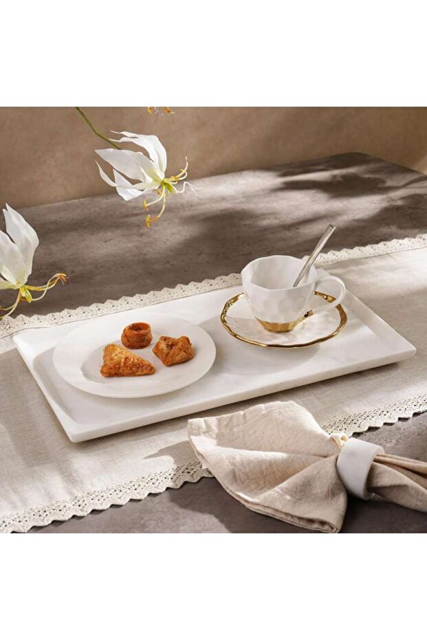 Mison Marble Serving Platter 41x23x2cm -white