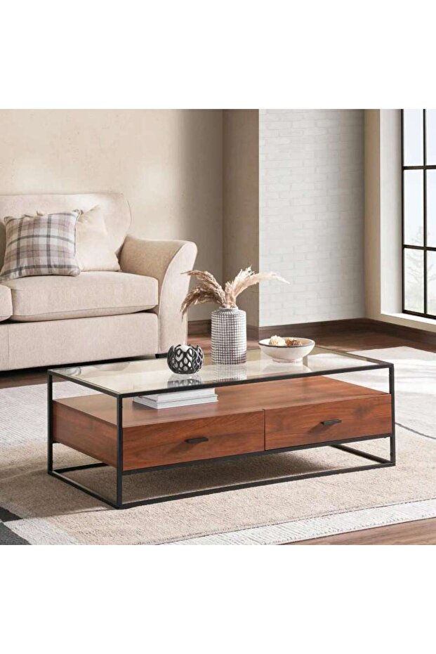 Rosil Coffee Table Medium Box Legs - Walnut