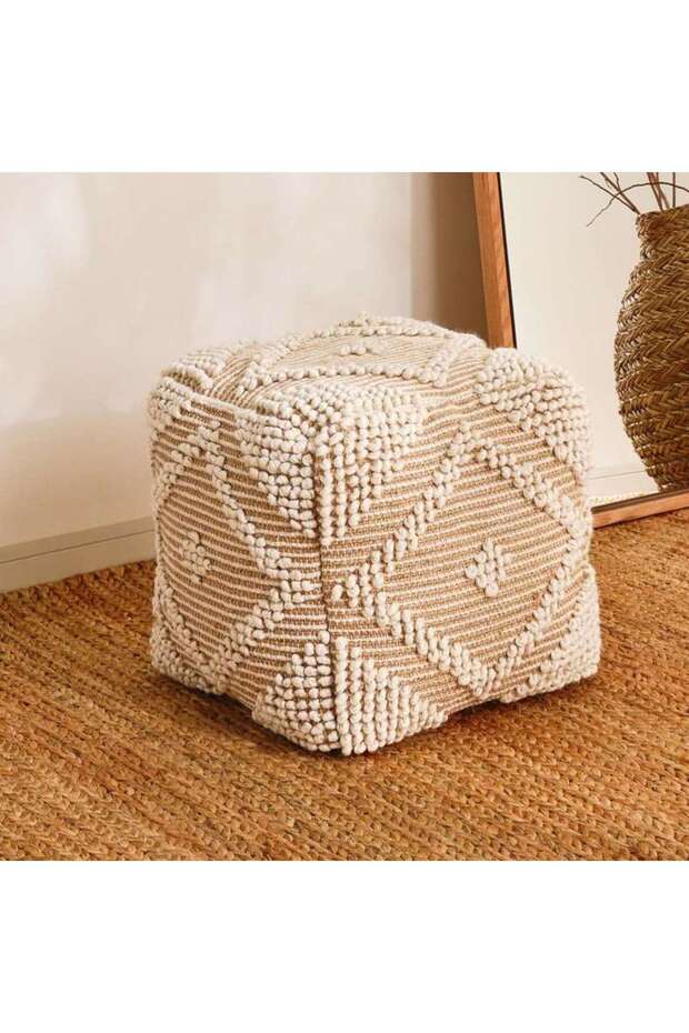 Hylin Filled Pouf 40x40x40cm - Natural