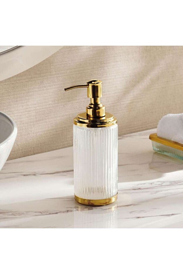 Astrid Glass Soap Dispenser 7x7x19cm - Gold