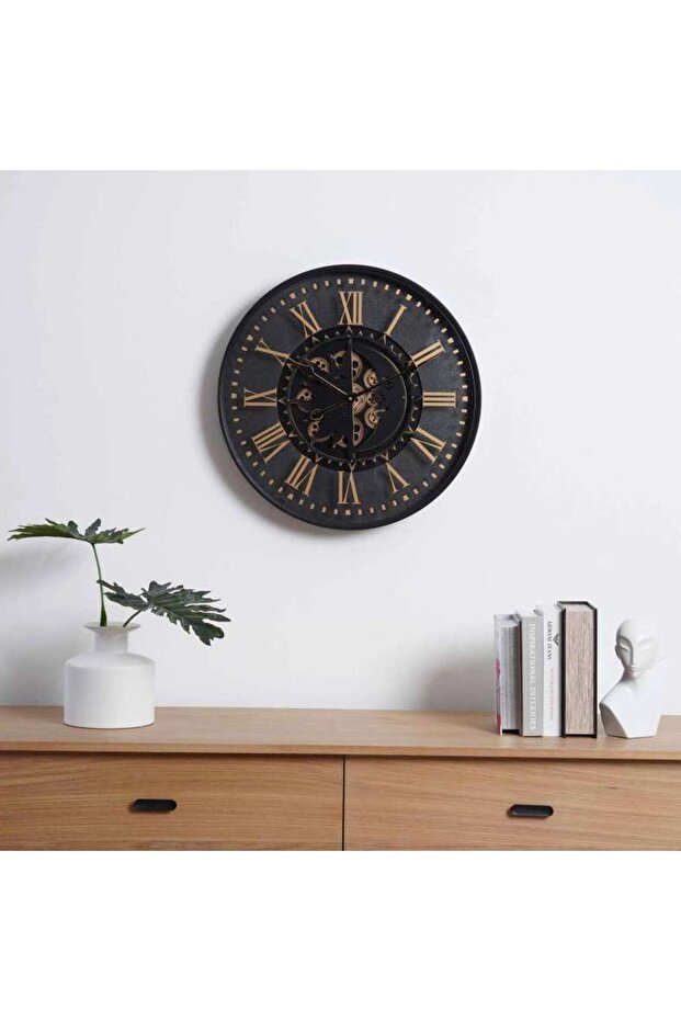 Epoch Gear Wall Clock 60x60x8cm- Black