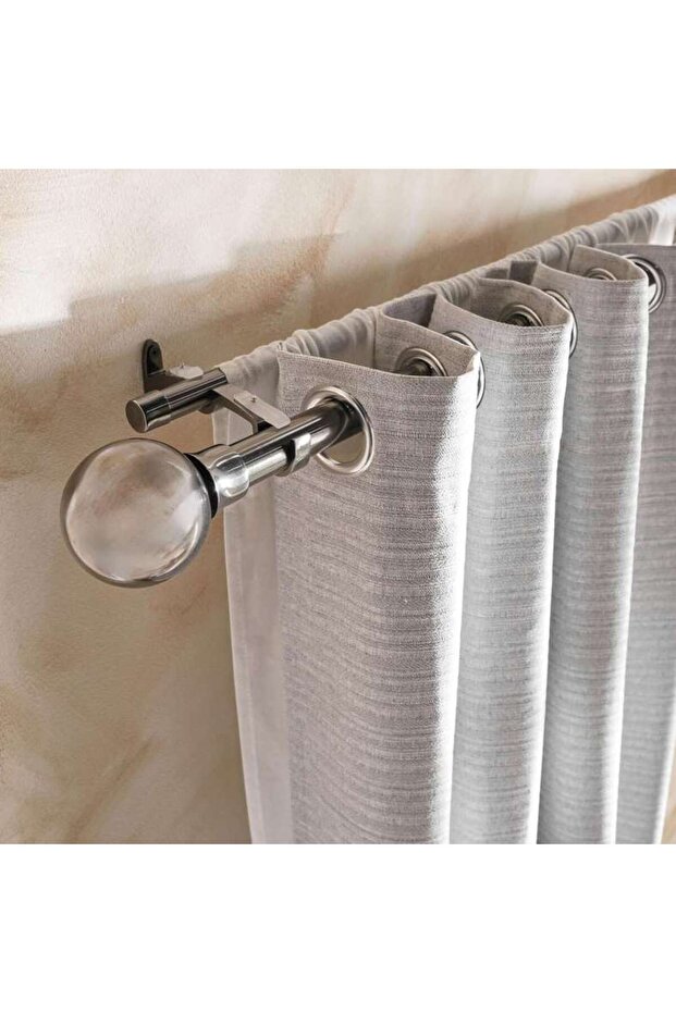 Felix Ball 25/22mm Extendable Double Curtain Rod 110x320cm - Black Nickle