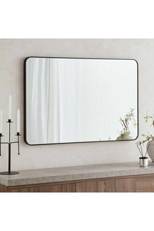 Stanley Metal Wall Mirror 80x120cm - Black