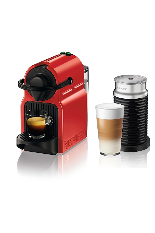 Inissia C40 Kırmızı Kahve Makinesi & Aeroccino 3 Süt Köpürtücü Kahve Seti - 1