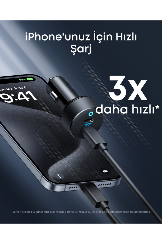 PowerDrive III Duo, 2 Bağlantı Noktalı Araç İçi Şarj Cihazı, Siyah - A2724 - 3