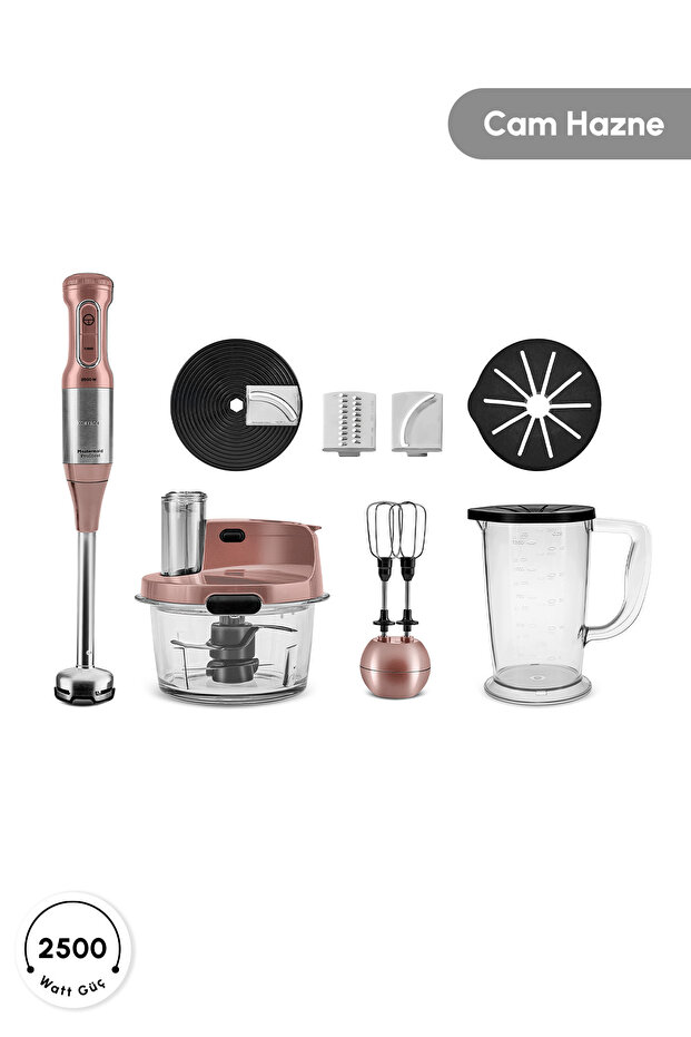 Mastermaid Prosteel Cam Mutfak Robotu Uzun Blender Ayaklı 6 Bıçaklı 2500 W Rosegold - 1
