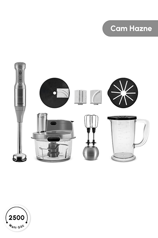 Mastermaid Prosteel Cam Mutfak Robotu Uzun Blender Ayaklı 6 Bıçaklı 2500 W Galaxy Grey - 1