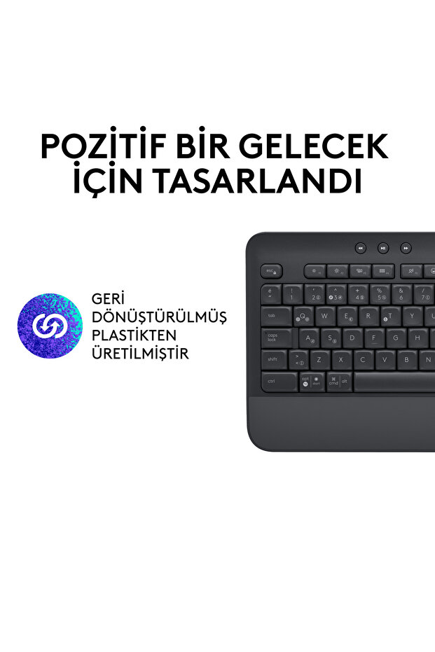 Signature K650 Tam Boyutlu Kablosuz Türkçe Q Klavye, Siyah 920-010919 - 6