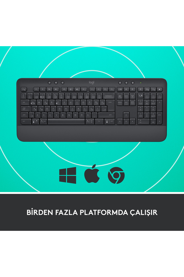 Signature K650 Tam Boyutlu Kablosuz Türkçe Q Klavye, Siyah 920-010919 - 7