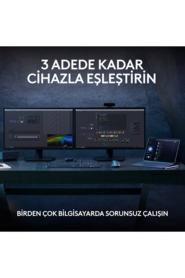 MX Keys S Gelişmiş Aydınlatmalı Tam Boyutlu Kablosuz Türkçe Q Klavye, Siyah 920-011594 - 11
