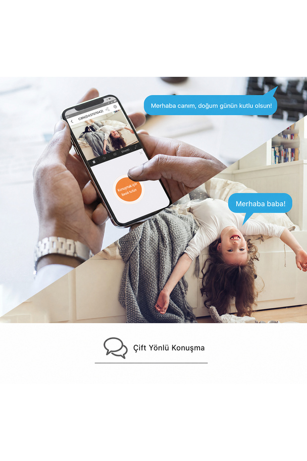 C6n 1080p Fhd 360 Derece Gece Görüşlü Sesli Ip Wifi Akıllı Ev Güvenlik Bebek Kamerası - 7
