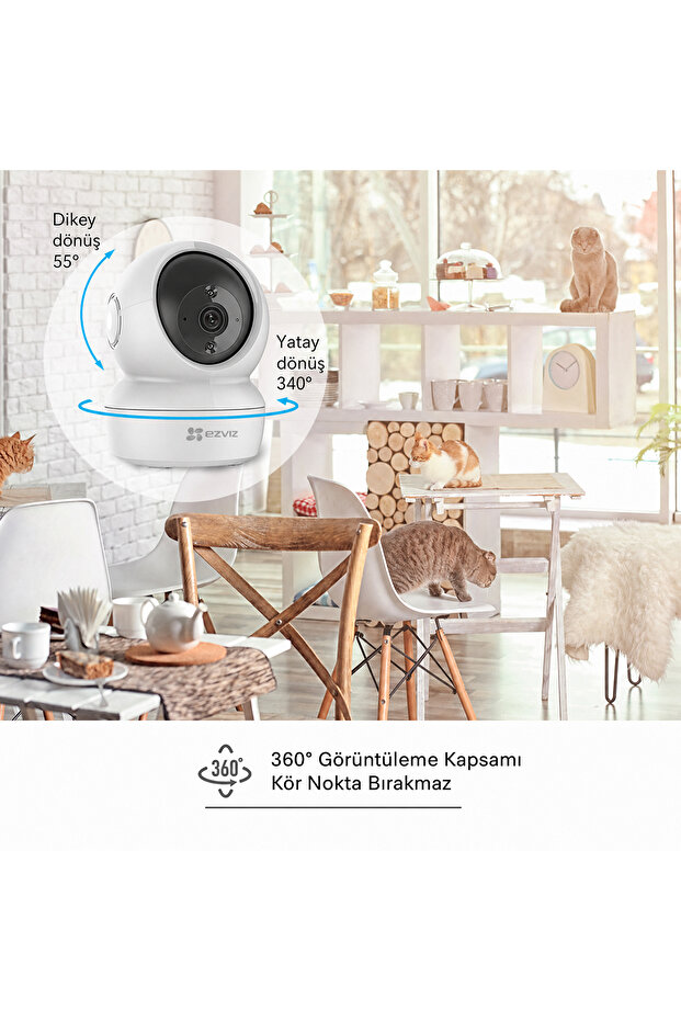 C6n 1080p Fhd 360 Derece Gece Görüşlü Sesli Ip Wifi Akıllı Ev Güvenlik Bebek Kamerası - 3