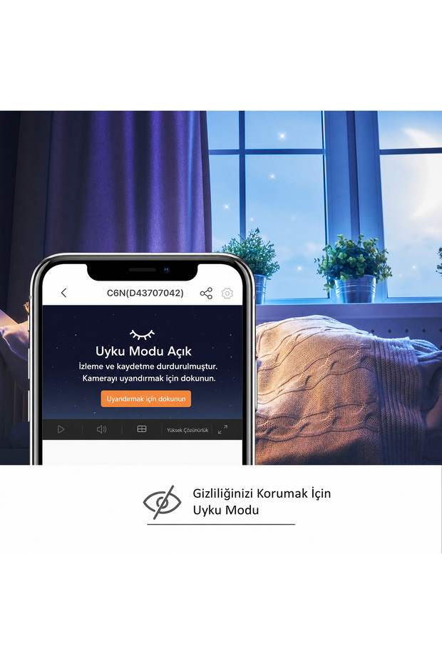 C6n 1080p Fhd 360 Derece Gece Görüşlü Sesli Ip Wifi Akıllı Ev Güvenlik Bebek Kamerası - 5
