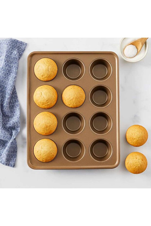 Blanch 12-cup Muffin Pan Copper 42x30x4cm