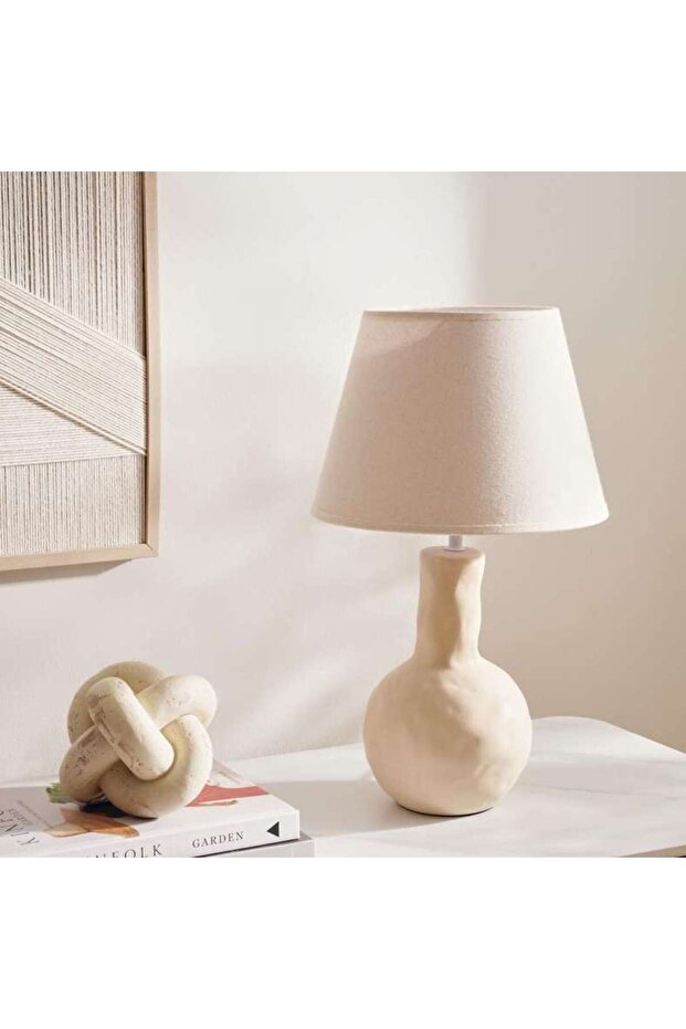 Nixon E-27 Ceramic Table Lamp 28x28x47.5cm - Beige