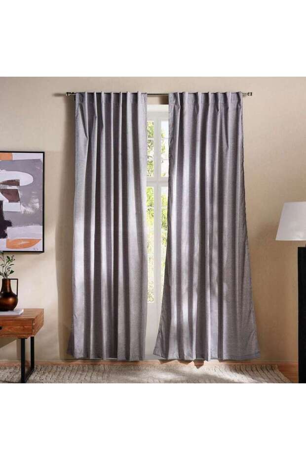 Harlyn 2 piece curtain Set-140x240 cm- Grey