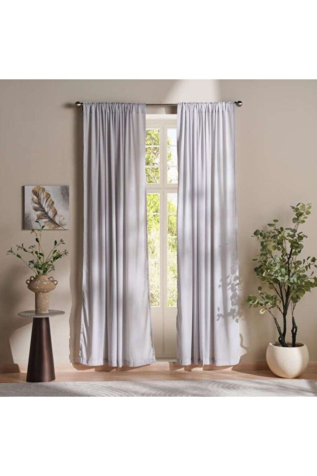 Ellington Organza Sheer 2 Piece Curtain Set 135x240cm - Silver Grey