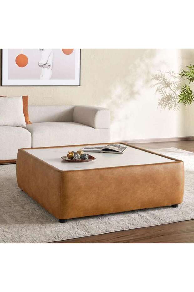 Dragonihide Ottoman- Brown