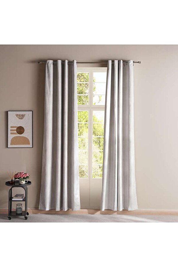 Ellington Textured Luxe Blackout 2 Piece Curtain Set 135X240cm - Silver