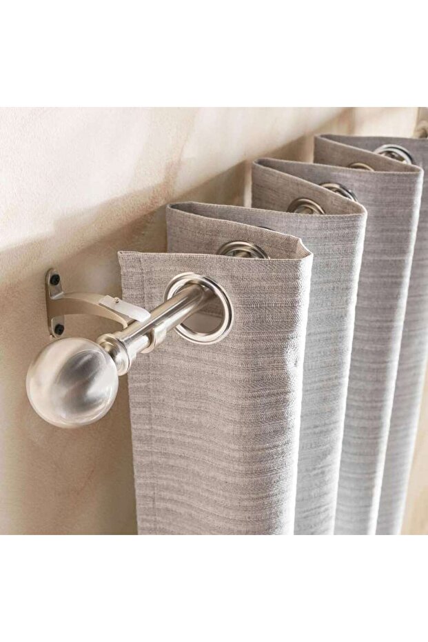 Modern Ball 19/16mm Extendable Single Curtain Rod 132x365cm - Satin Silver