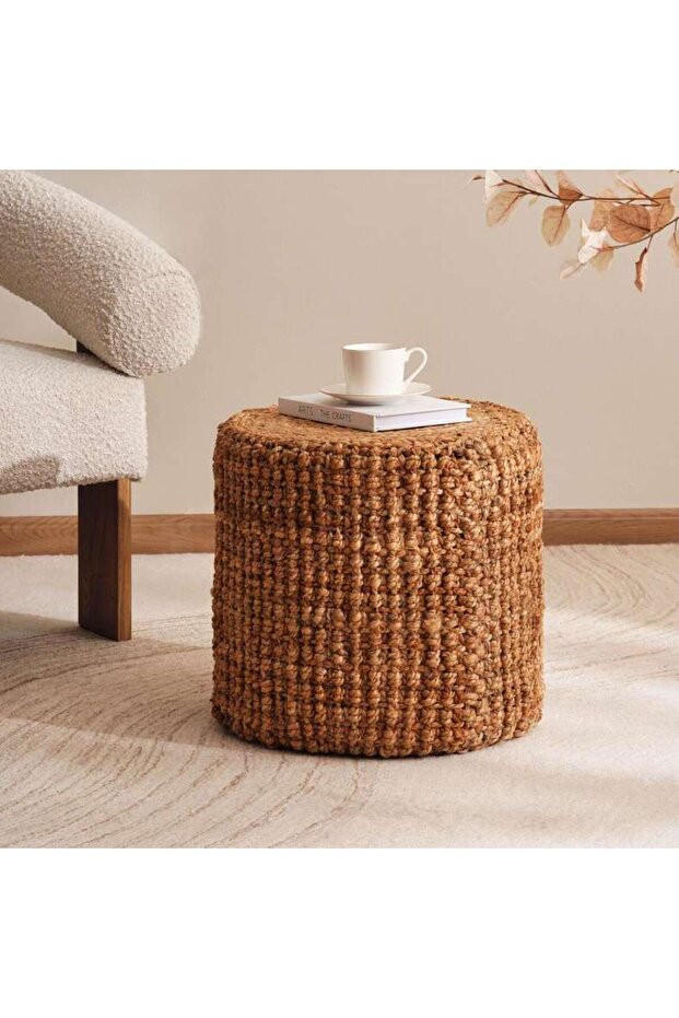 Arnaud Handmade Jute Pouf 40x40x40cm - Natural