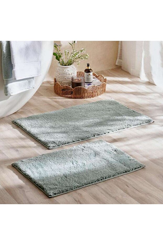Hydroplush 2 Piece Microfiber Bathmat 51x81+43x61cm -seafoam