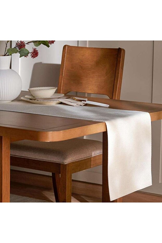 Capriana Jacquard Table Runner 33x120cm - Beige