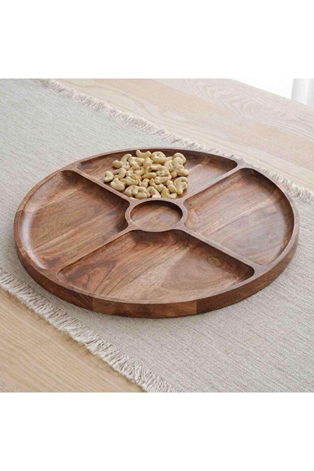Rabaha Acacia Chip Dip Serving Platter Dia40.6x2.5cm - Natural