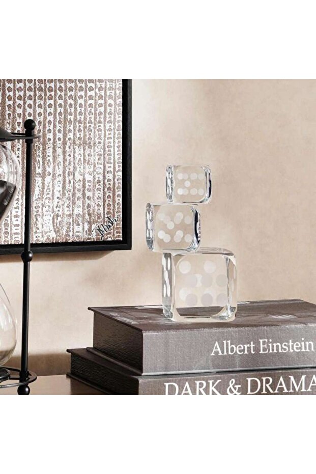 Eton Crystal Glass Decor Dice 10x8x19cm - Clear