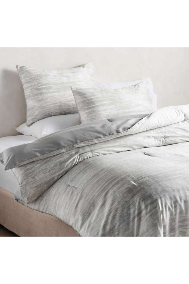Luxe Cotton Tencel Lexus 3-piece Queen Comforter Set 200x240cm - Pearl Metallic