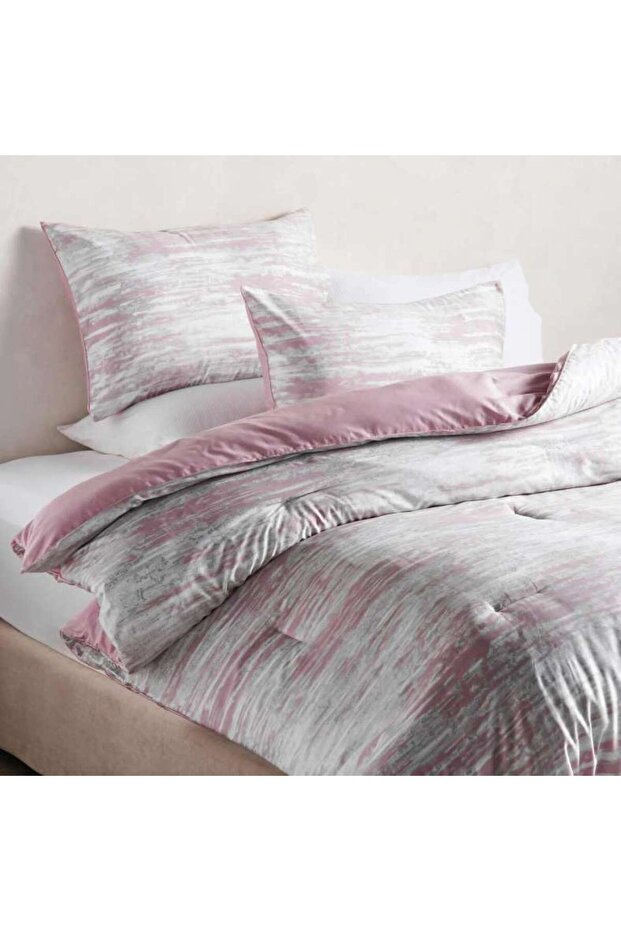 Luxe Cotton Tencel Lexus 3-piece Queen Comforter Set 200x240cm - Blush Metallic