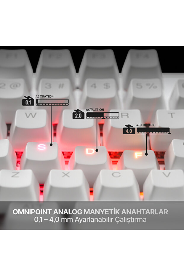 Apex Pro TKL Gen3 OmniPoint 3.0 HiperManyetik Switch RGB Mekanik Kablolu Oyuncu Klavyesi (UK)- Beyaz - 7