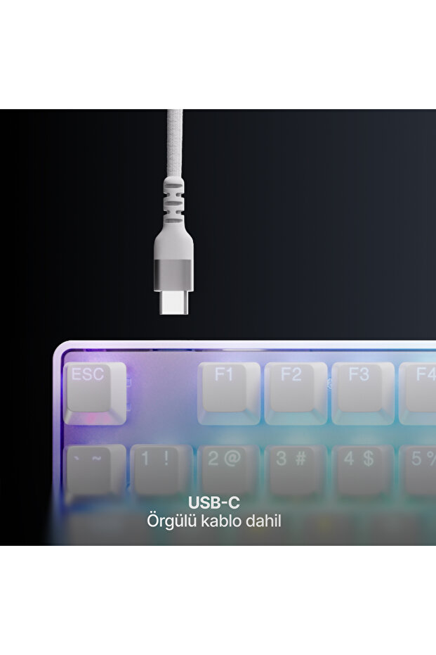 Apex Pro TKL Gen3 OmniPoint 3.0 HiperManyetik Switch RGB Mekanik Kablolu Oyuncu Klavyesi (UK)- Beyaz - 9