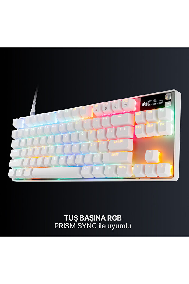 Apex Pro TKL Gen3 OmniPoint 3.0 HiperManyetik Switch RGB Mekanik Kablolu Oyuncu Klavyesi (UK)- Beyaz - 11