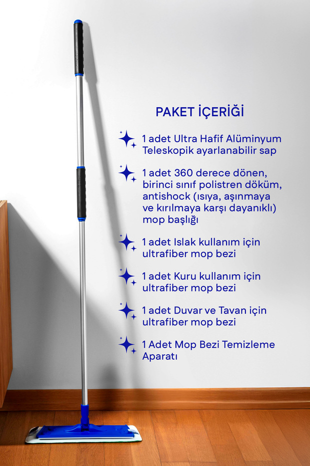 Ultrafiber Mop 3’lü Set – Tüm Yüzeyler İçin Komple Temizlik - 12