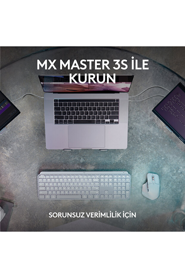 MX Keys S Gelişmiş Aydınlatmalı Tam Boyutlu Kablosuz Türkçe Q Klavye, Siyah 920-011594 - 9