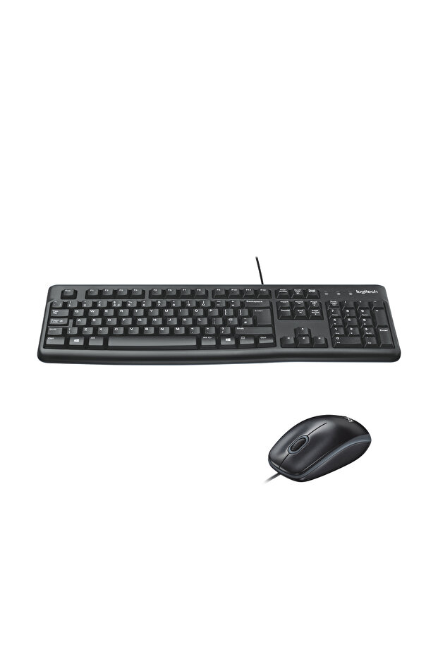 MK120 USB Kablolu Tam Boyutlu Türkçe Q Klavye Mouse Seti, Siyah 920-002560 - 1
