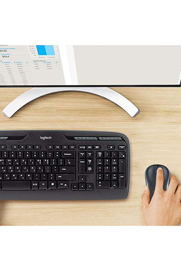 MK330 Kablosuz Türkçe Q Klavye Mouse Seti, Siyah 920-003988 - 3