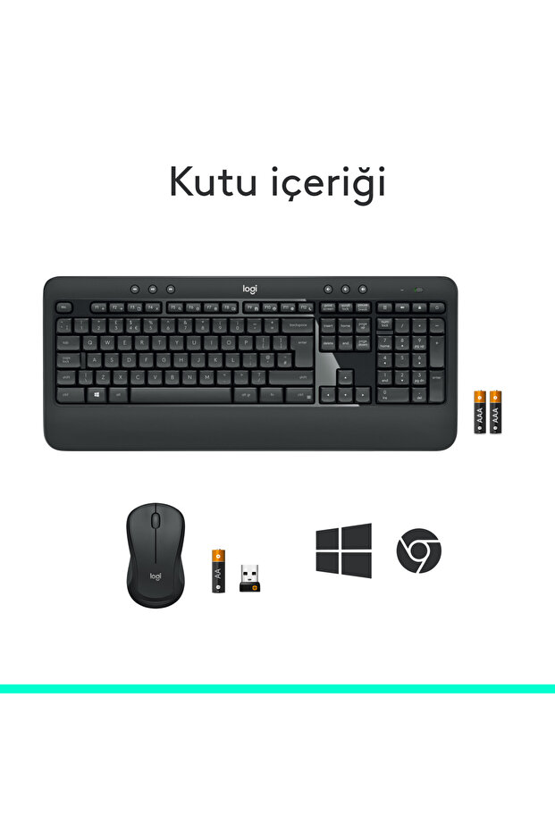 MK540 Advanced Kablosuz Türkçe Q Klavye Mouse Seti, Siyah 5099206 077485 - 13