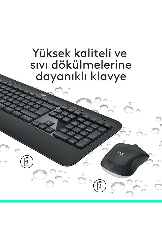 MK540 Advanced Kablosuz Türkçe Q Klavye Mouse Seti, Siyah 5099206 077485 - 6