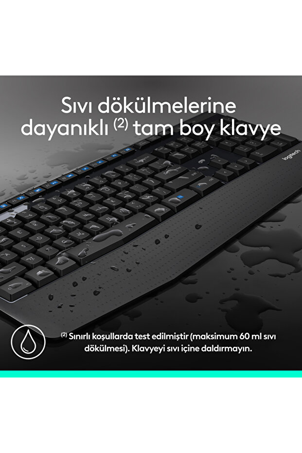 MK345 Kablosuz Türkçe Q Klavye Mouse Seti, Siyah 920-006514 - 4