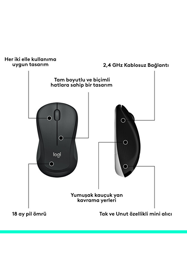 MK540 Advanced Kablosuz Türkçe Q Klavye Mouse Seti, Siyah 5099206 077485 - 11