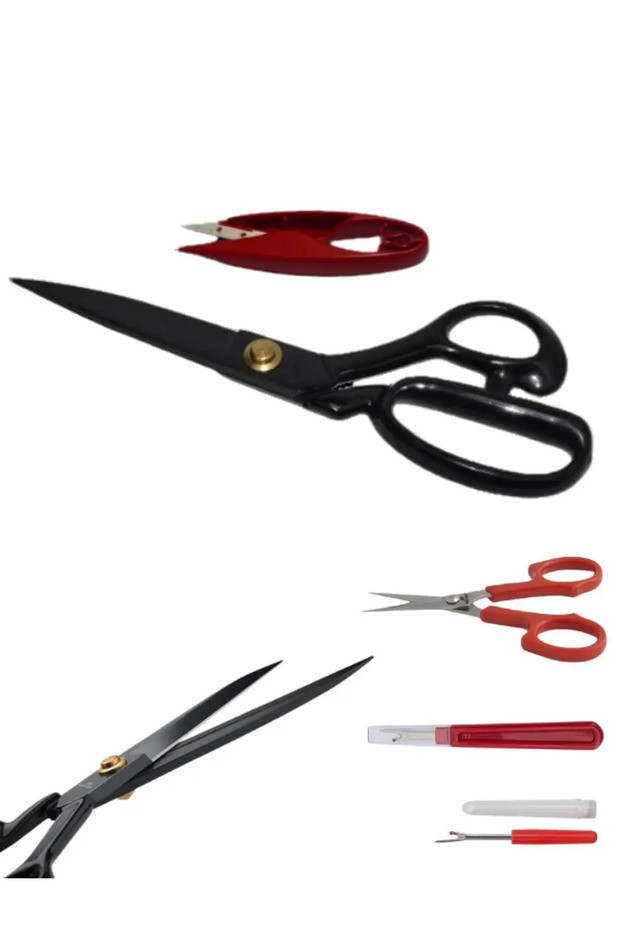 Original Fabric Denim Leather Cutting Professional Tailor Scissors Large Size and Embroidery Scissors Pick-A-Stitch Remover Set