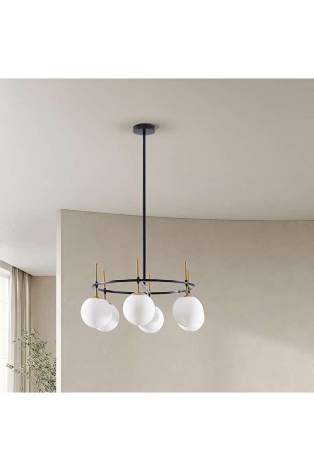 Bowie 6-light E27 Chandelier Dia65x30cm - Black