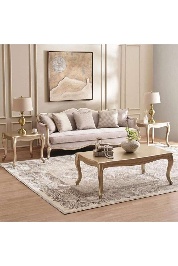 Hannab Coffee Table Set (1+2)- Silver