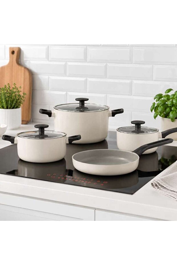 Berghoff Glints 7-piece Cookware Set - Cream