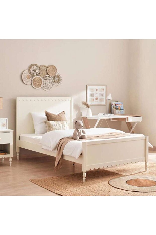 Clam Kids Single Bed 120x200cm - White