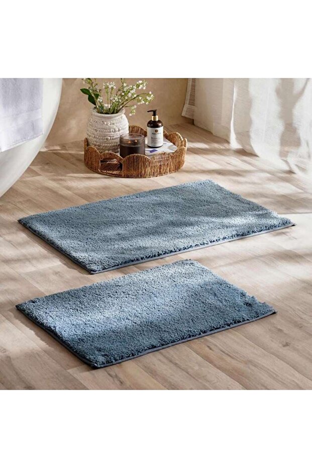 Hydroplush 2 Piece Microfiber Bathmat 51x81+43x61cm -ashley Blue