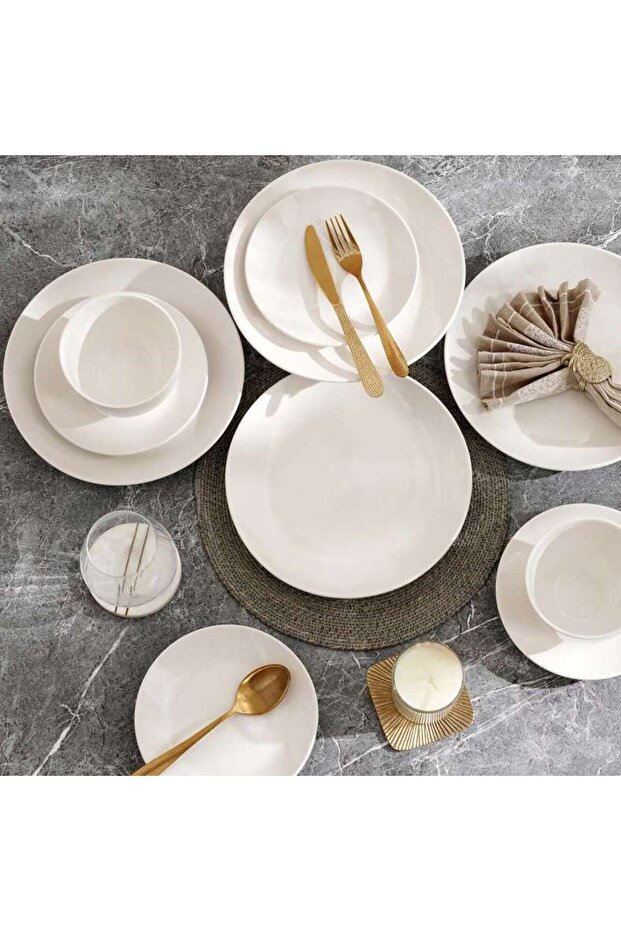 Daphne 24-piece New Bone China Dinner Set -white