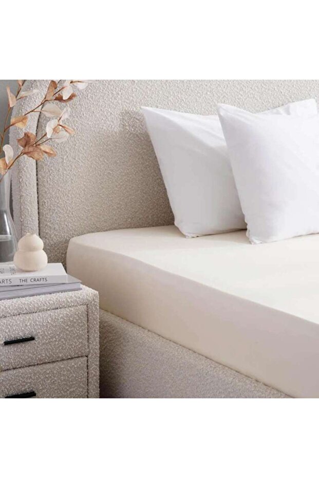 Retreat King Fitted Sheet 180x200+33cm - Cream